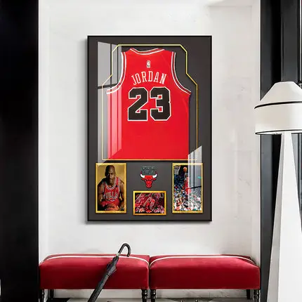 Aluminum Alloy Crystal Porcelain Painting Oil Painting Wall Art With HD NBA Star's Clothes