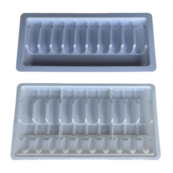 Pharmaceutical PET Ampoule Tray Customization 1ml 2ml 5ml 10m Water Injection Ampoule Tray PET Vacuum Forming Tray Customization