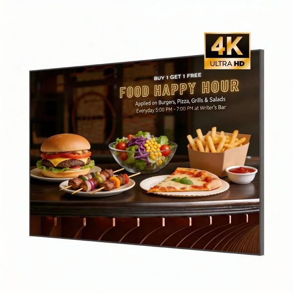 Commercial 4K Wall Mounted Digital Signage Display 500cd/m2 LCD Advertising Screen 55 Inch