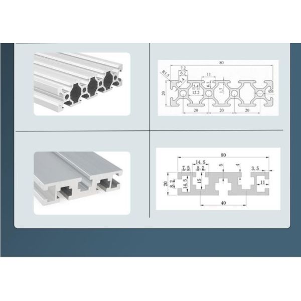 Profilé en alliage d'aluminium anodisé 4040 argenté standard européen 40x40