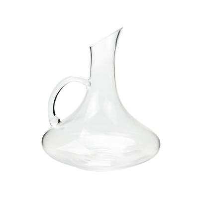 Crystal Lead Free Glass Wine Decanter With Handle Dishwasher Safe
