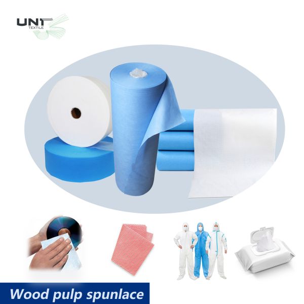 Disposable Biodegradable Wood Pulp Laminated Spunlace Nonwoven Fabric For Wet Wipes