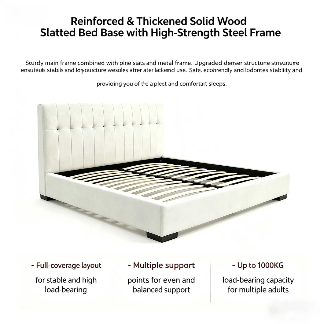 Durable Metal Bed Frame with Silent Support for Good Sleep