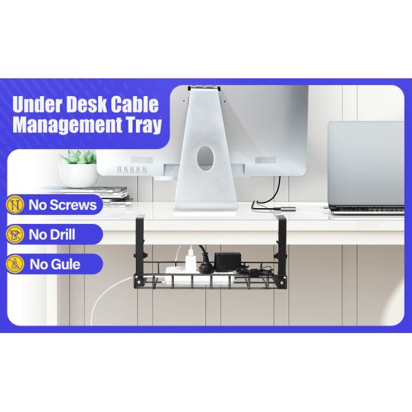 1 mm de espesor debajo de la mesa de cable de gestión de bandeja organizador de alambre con acabado revestido de energía