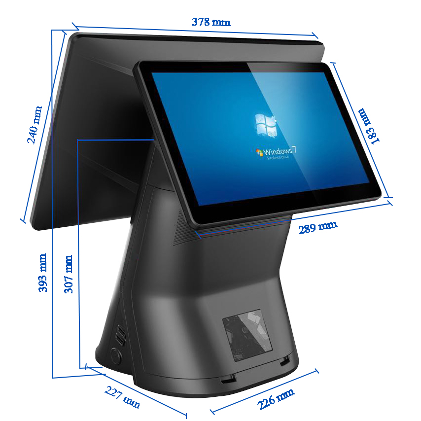 High Performance Touch Screen POS Terminal Concealed Cable Routing Anti Static