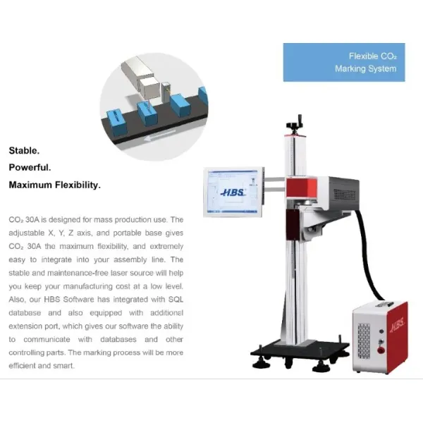 10640nm Air Cooling CO2 Laser Marking Machine For Non Metal Marking