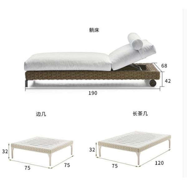 Leisure Aluminium PE Rattan Outdoor Garden Backyard Sofa sets wicker Patio sofa furniture