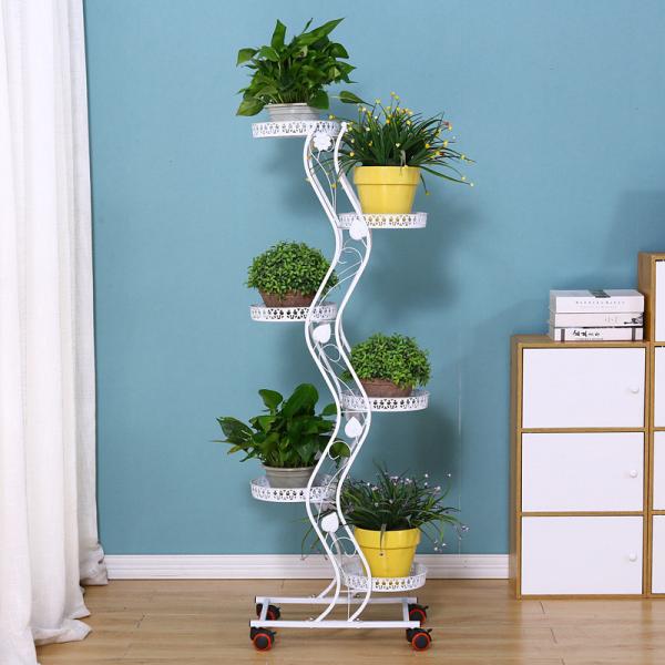 Anti Corrosion H81cm 6 Tier Metal Plant Stand For Decoration