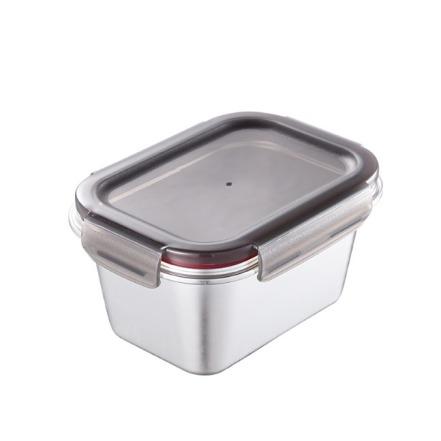 SS304 Contenant alimentaire en acier inoxydable 0,45 mm d'épaisseur avec couvercle verrouillable