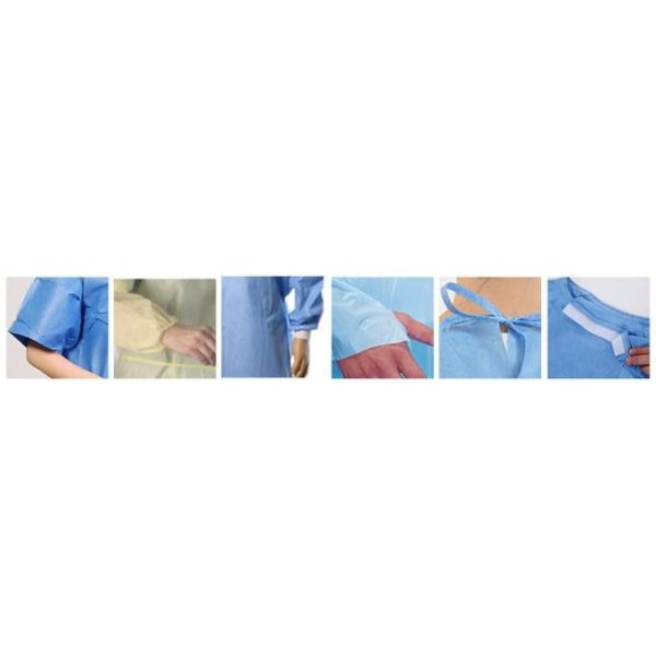 Short Sleeve Patient Surgical Gown Disposable Plastic Gowns Anti Permeate