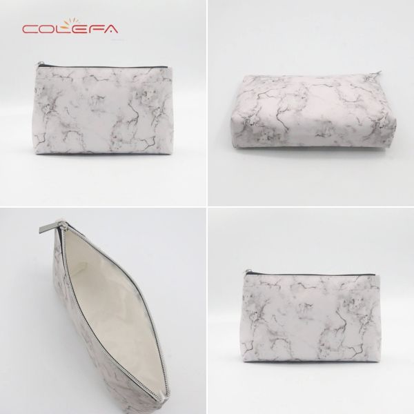 Customized Washable Kraft Paper Bag with Zipper Digital Print Toiletry Bag Paper Full-Printed Makeup Cosmetic Pouch with LOGO