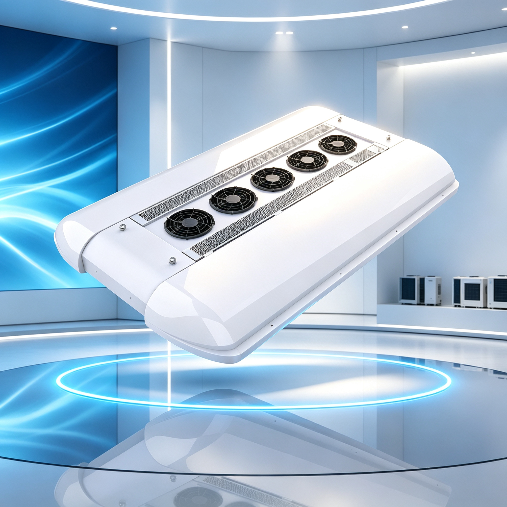 NEWBASE Roof Mounted Electric Bus Air Conditioner DC 600V 35kW Cooling 5000m3/h Air Flow 93% Efficiency 10-11 Meter Bus