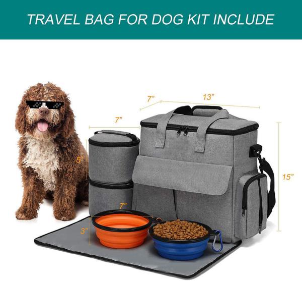 Dog Travel Bag Weekend Pet Travel Set For Dog And Cat,Airline Approved Tote Organizer With Multi-Function Pockets
