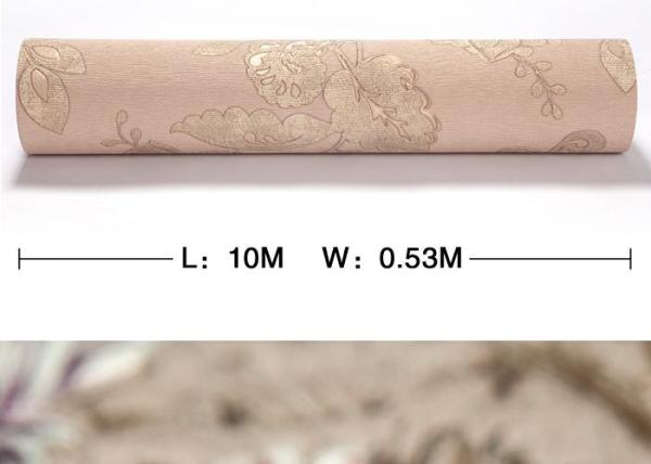 PVC Classical Italy Deep Embossed Country Floral Wallpaper For Living Room , QZ0380