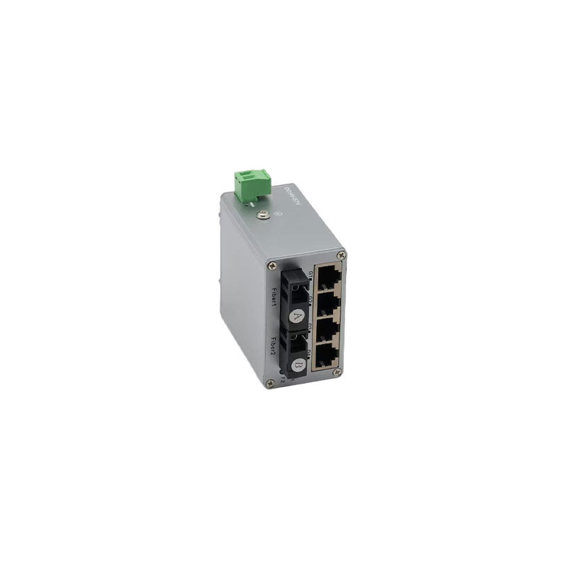 Industrial Mini Gigabit Fiber Ethernet Switch 2 Fiber 4 RJ45 Ports 1000Mbps Network Switch