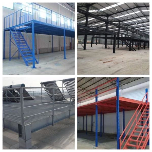 Portable Paint Coated Metal Frame Mezzanine Floor Platform for Warehouse Storage