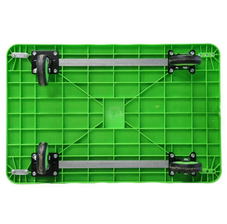 Heavy Duty 400kg Plastic Folding Platform Hand Trolley Cart Heavy Duty Durable Plastic Four Wheels Folding Pallet Tool Trolley Cart