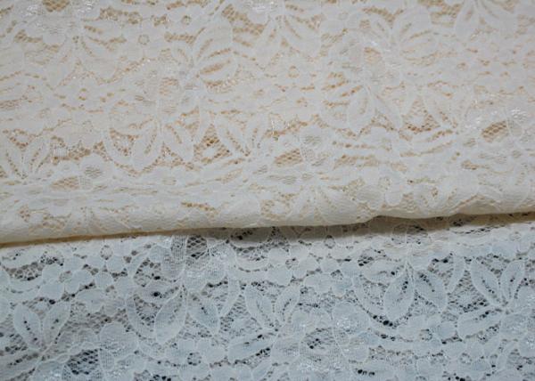 Eco-Friendly Nylon Elastic Lace Fabric Green / Floral Lace Fabric