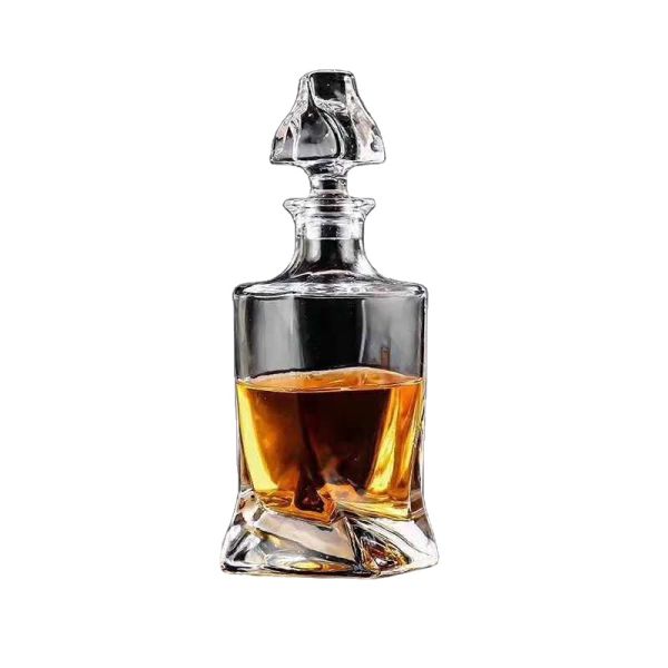 Engraving Fashion Shape Super Flint Brandy Spirits Empty White Liquor xo Glass Bottle square
