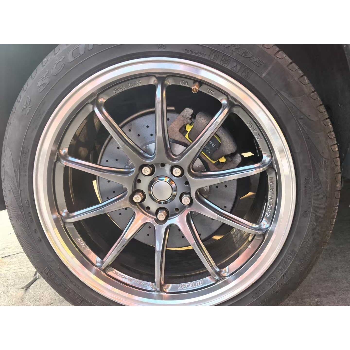 All New Carbon Ceramic Brake Disc Rotors For Audi A6 C7 C8 Replacement For OEM Iron Disc Lightweight High Heat Dissipation High-Performance Drilled & Slotted Brake Disc