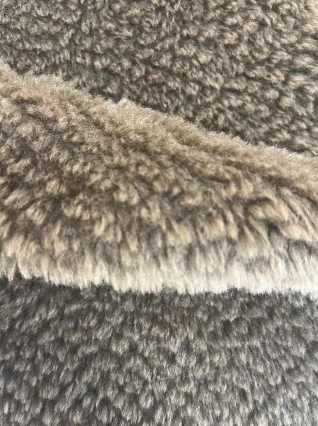 Artificial Soft Plush Faux Fur Sherpa Teddy Fabric with Front Material 100% Polyester
