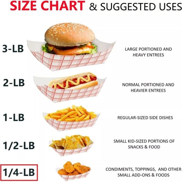 0.25LB 25# Biodegradable Disposable Tableware Boat Frie Snack Trays