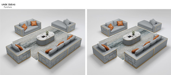 Модульное кресло на софа Seater небольших космосов 6 неподдельная кожаная секционная 3 части