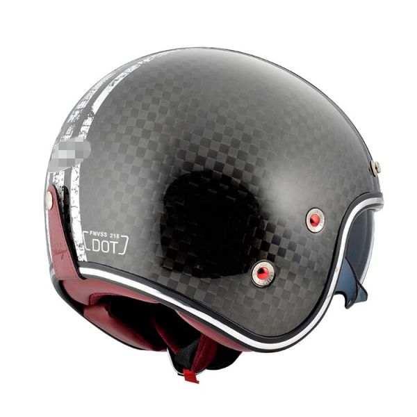 Carbon Fiber DOT Approved Double Visor Jet Helmet DOT 3/4 Open Face for S.M.L.XL.XXL