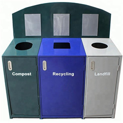 4 отсека Внешние контейнеры для переработки с твердым деревянным материалом из нержавеющей стали 316