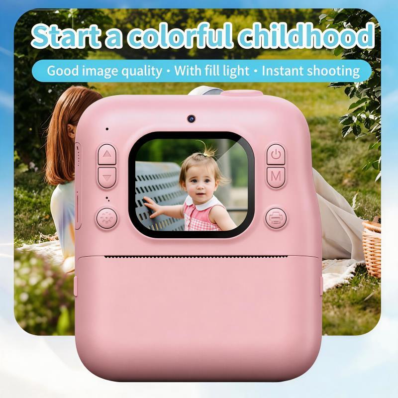 DLC Kids Instant Photo Thermal  No Ink Printing Camera  with LED Flash Dual Lenses2.0 Inch IPS Eye-Protect Screen   1080P Video