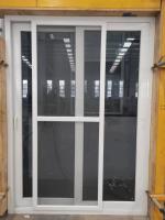Portes d'entrée en verre coulissant commerciales personnalisées Porte en PVC extérieure en double verre