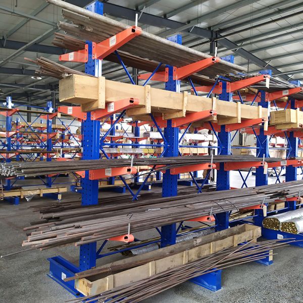 Double Side Metal Lumber Cantilever Steel Rack Warehouse Storage System