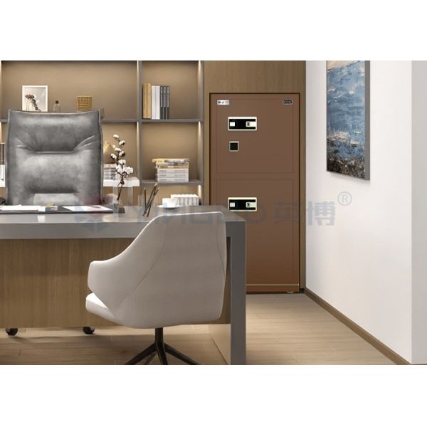 120kg Patented Bolts Dual Alarm Biometric Safe Box Fingerprint Lock YB/N7-150D Coffee