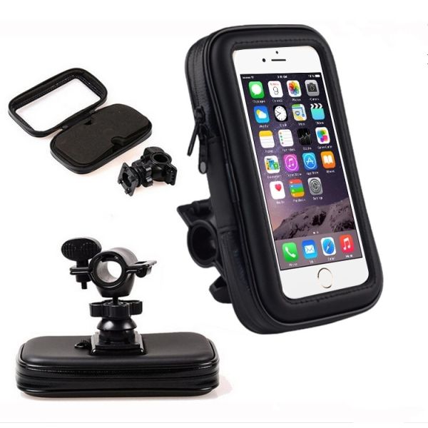 FCC 170g Motorcycle Phone Holder Mount , 360 Rotation Bike Phone Holder Bag