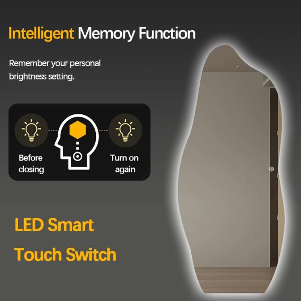 Full Length LED Bathroom Wall Mirror 20*28inch 24*31inch 28*35inch 30*39inch