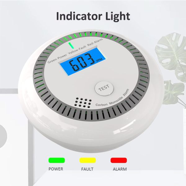 10-Year Lifespan Carbon Monoxide Detector with Electrochemical Sensor and 85dB Alarm Sound