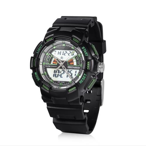 Plastic Digital Watch with Stainless Steel Case Back, 5ATM Water Resistance and TPU Strap,LCD Digital Watches