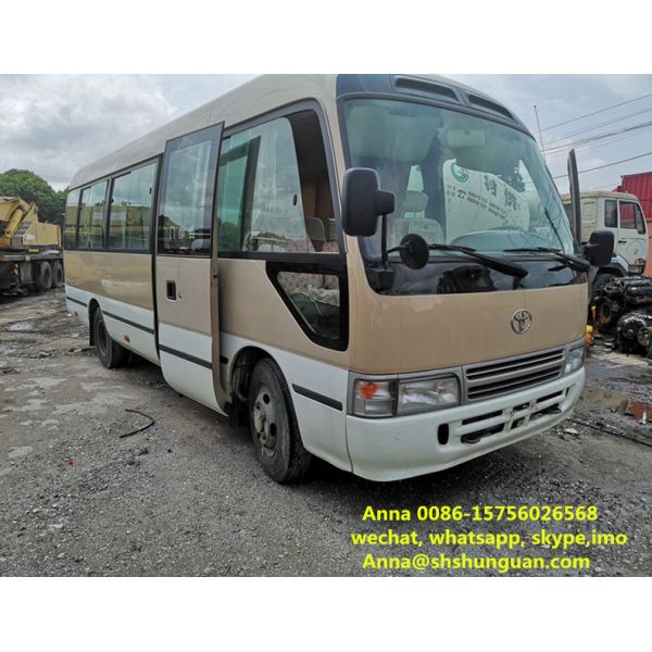 26 - 30 Seats 2015 Mini Used Coaster Bus 6620 * 2240 * 3020 Mm Manual Transmissi