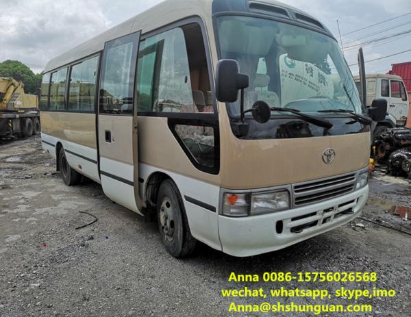 26 - 30 Seats 2015 Mini Used Coaster Bus 6620 * 2240 * 3020 Mm Manual Transmission