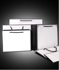 Black box horizontal white card gift paper bag for men and women.