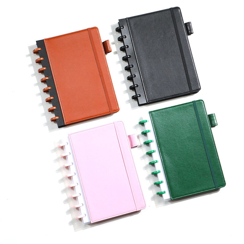 Custom A5 PU Leather Discbound Notebook Personalized Mushroom Hole Journal