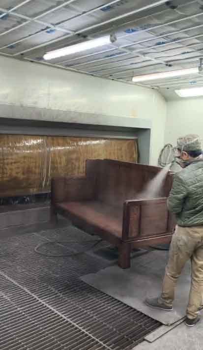 Water Curtain Spray Booth & Flash-off Drying System for Solid Wood Furniture