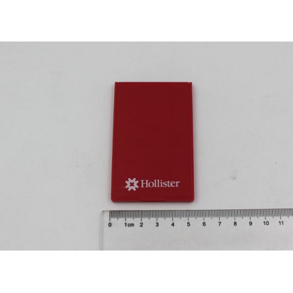 Pink Plastic Folding Travel Makeup Mirrors , Square Shape Handheld Compact Mirror