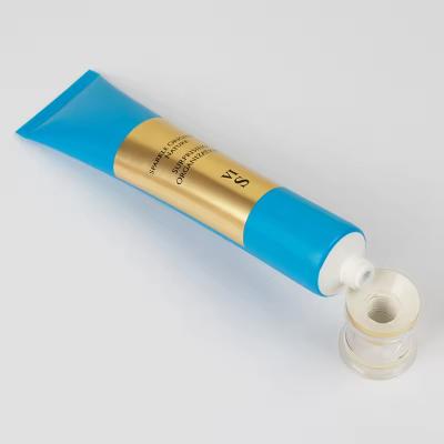 Emballage de tubes cosmétiques en plastique Tubes à pression personnalisés bleu jaune
