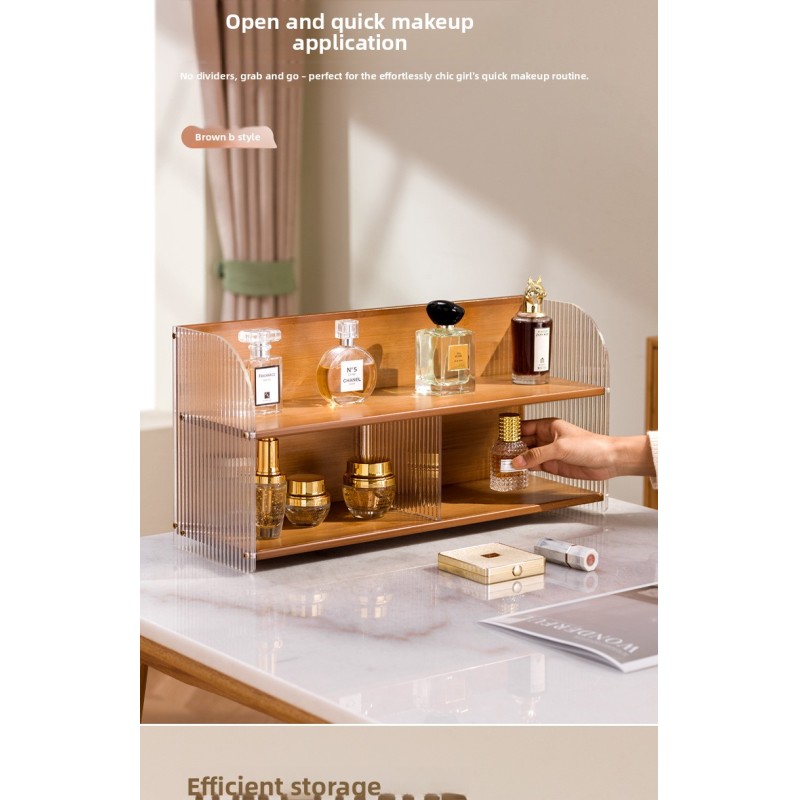 High-End Acrylic Standing Organize Display Rack Compartment Large Capacity Cosmetics Storage Table Shelf