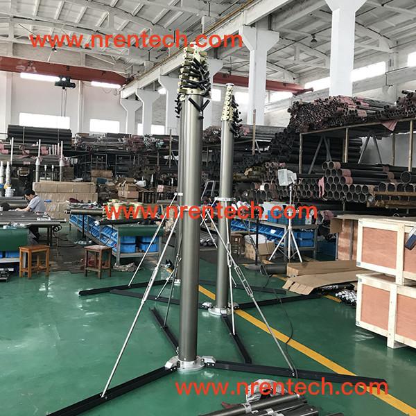 18m lockable pneumatic telescopic mast-3.1m retracted-150kg payloads- application for mobile telecom tower