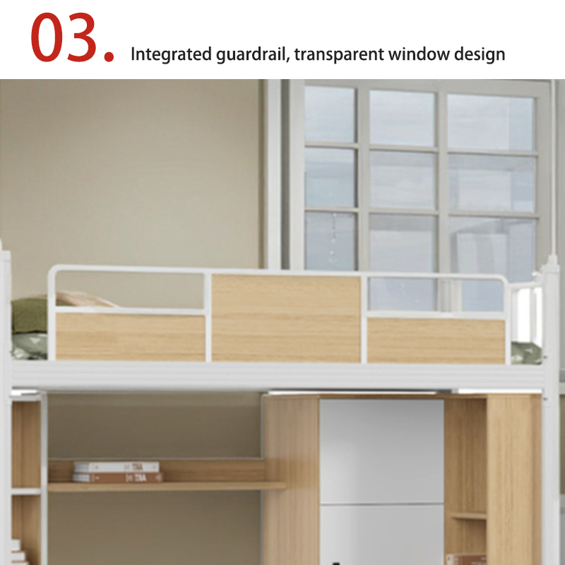 Bed and Table, Large Storage Space, Thickened Countertop, Round Nails,sealed Edges for Storage, Stairs, and High Guardrails