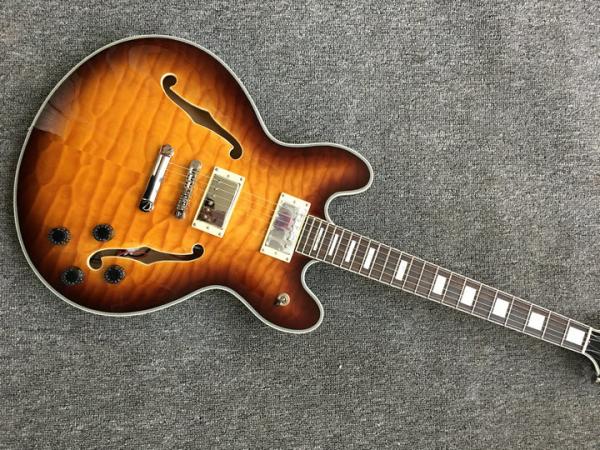 2018 New ES-339 Small Jazz Electric Guitar es 339 semi yollow body In Sunburst ES339
