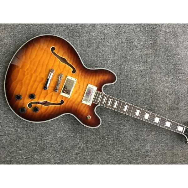 2018 New ES-339 Small Jazz Electric Guitar es 339 semi yollow body In Sunburst ES339