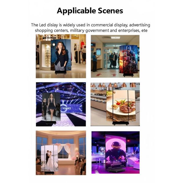P1.5 Tri Fold Poster Led display Foldable led Screen Double Sided led dispaly